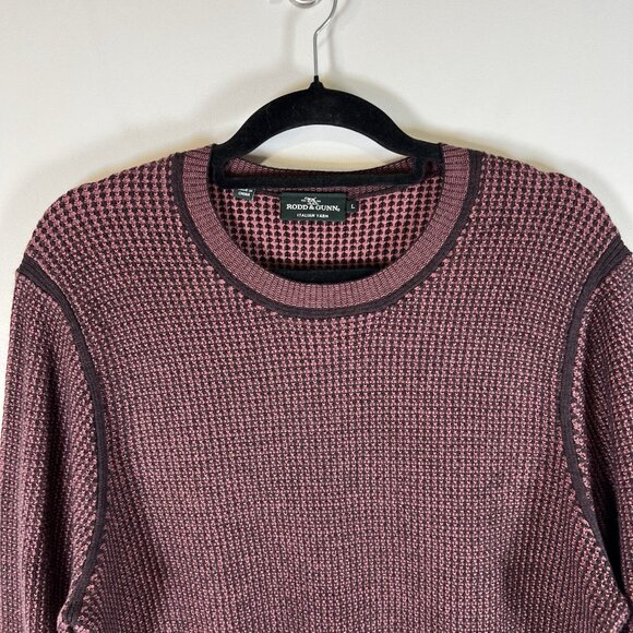 RODD & GUNN Wilberforce Knit Sweater Extra Fine Merino Burgundy Men's Large - Picture 2 of 9